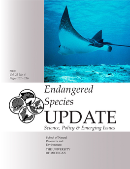 Endangered Species UPDATE Science, Policy & Emerging Issues