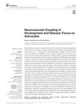 Neurovascular Coupling in Development and Disease: Focus on Astrocytes