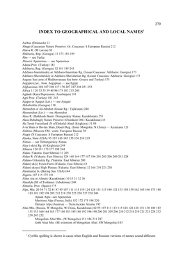 Index to Geographical and Local Names1