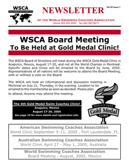 WSCA Newsletter 2005-1