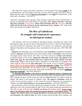The Rise of Catholicism. Its Struggle with Arianism for Supremacy. an Ideological Warfare
