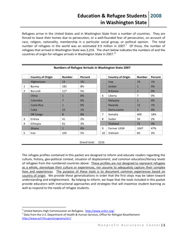 Education & Refugee Students in Washington State