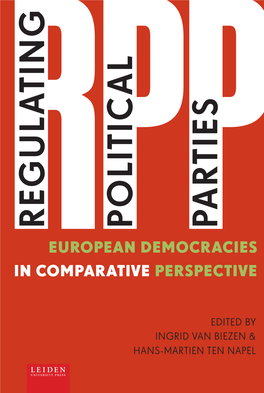 Regulating Political Parties European Democracies in Comparative Perspective