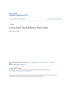 Rachel Barton Pine, Violin Rebecca Barton Pine