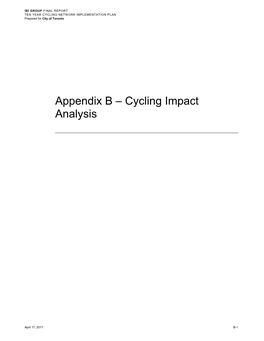 Appendix B – Cycling Impact Analysis
