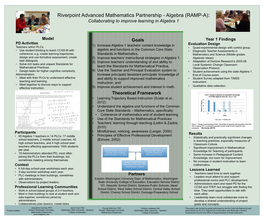 Algebra (RAMP-A): Collaborating to Improve Learning in Algebra 1