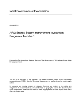 47282-001: Initial Environmental Examination