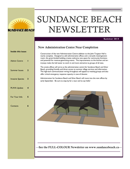 Sundance Beach Newsletter