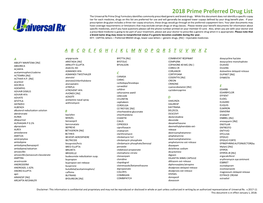 2018 Prime Preferred Drug List the Universal Rx Prime Drug Formulary Identifies Commonly Prescribed Generic and Brand Drugs