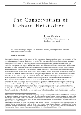 The Conservatism of Richard Hofstadter 45