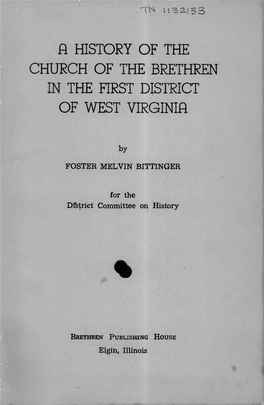 A History of the Church of the Brethren in the First District of West Virginia