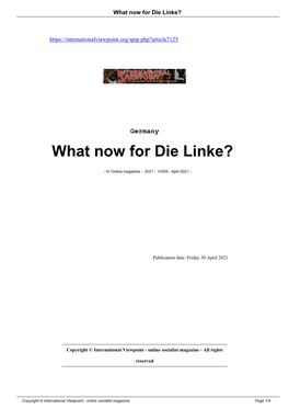 What Now for Die Linke?