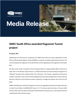 SMEC South Africa Awarded Huguenot Tunnel Project