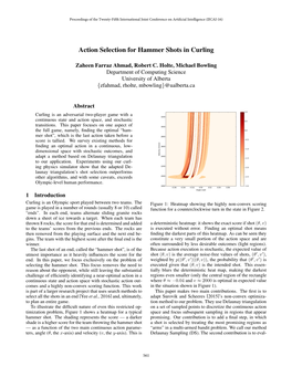 Action Selection for Hammer Shots in Curling