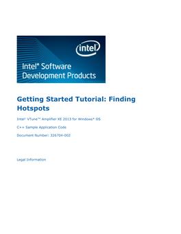 Finding Hotspots with Intel(R) Vtune(TM) Amplifier