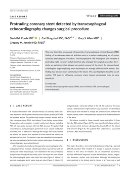 Protruding Coronary Stent Detected by Transesophageal Echocardiography Changes Surgical Procedure