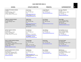 Caac Directory 2010-11 School Athletic Director