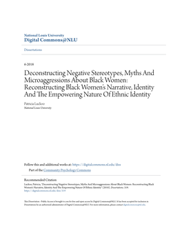 Deconstructing Negative Stereotypes, Myths