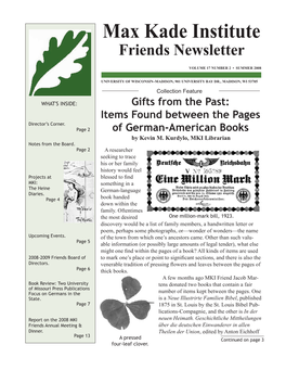 Newsletter Summer 2008