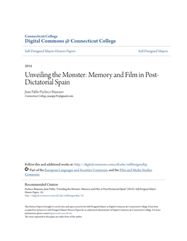 Memory and Film in Post-Dictatorial Spain" (2014)