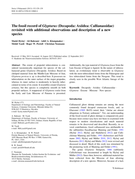 Decapoda: Axiidea: Callianassidae) Revisited with Additional Observations and Description of a New Species