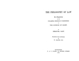 The Philosophy of Law