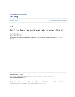 Bacteriophage Populations in Wastewater Effluent