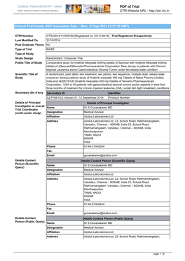 CTRI Trial Data