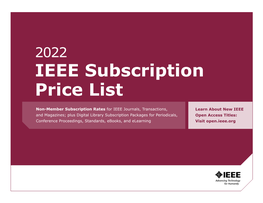 IEEE Subscription Price List