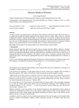 Discrete Model of Electron