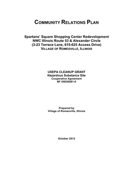 Community Relations Plan