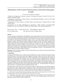 Delimitation of the Coastal Transition Zone in the Gulf of Guayaquil, Ecuador