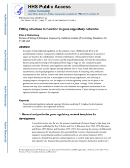 Fitting Structure to Function in Gene Regulatory Networks