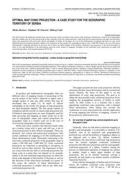 Optimal Map Conic Projection - a Case Study for the Geographic Territory of Serbia