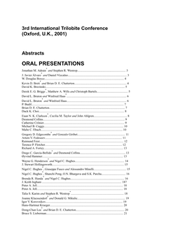 ORAL PRESENTATIONS * Jonathan M