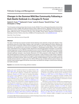 Changes in the Summer Wild Bee Community Following a Bark Beetle Outbreak in a Douglas-Fir Forest