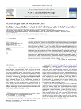 Health Damages from Air Pollution in China