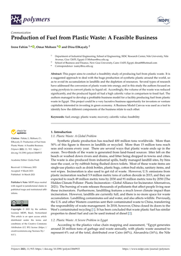 Production of Fuel from Plastic Waste: a Feasible Business