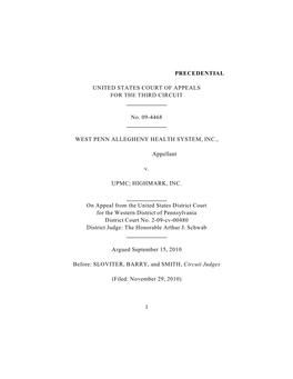 West Penn Allegheny Health System, Inc V. UPMC