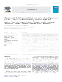 Characteristics of the Fault-Related Rocks, Fault Zones and the Principal Slip Zone in the Wenchuan Earthquake Fault Scientiﬁc Drilling Project Hole-1 (WFSD-1)