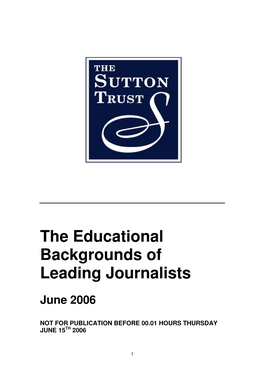 The Educational Backgrounds of Leading Journalists