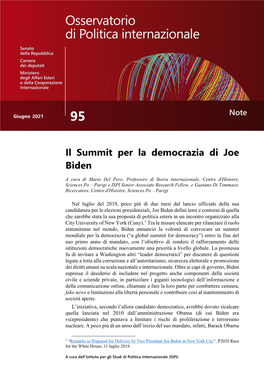 N. 95 Il Summit Per La Democrazia Di Joe Biden