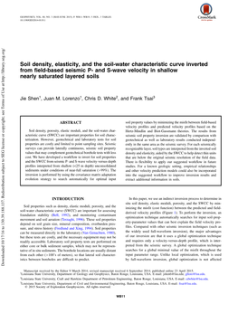 And S-Wave Velocity in Shallow Nearly Saturated Layered Soils