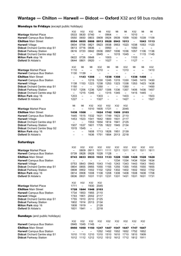 Wantage ― Chilton ― Harwell ― Didcot ― Oxford X32 and 98 Bus Routes