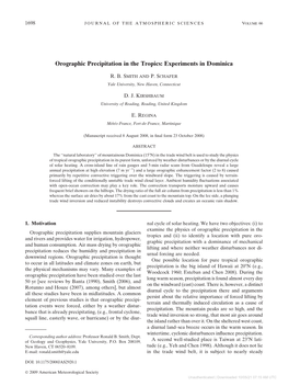 Orographic Precipitation in the Tropics: Experiments in Dominica