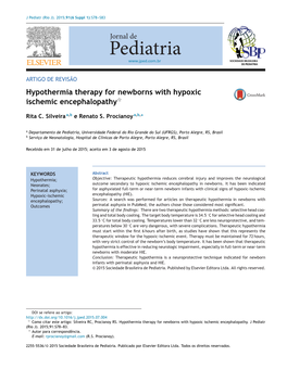 Hypothermia Therapy for Newborns with Hypoxic Ischemic Encephalopathy