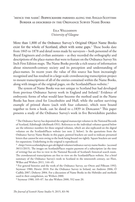 Berwickshire Parishes Along the Anglo-Scottish Border As Described in the Ordnance Survey Name Books