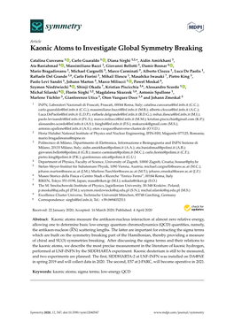 Kaonic Atoms to Investigate Global Symmetry Breaking