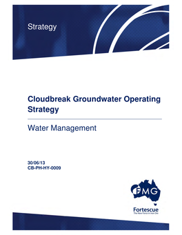 Strategy Cloudbreak Groundwater Operating Strategy Water