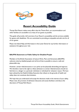 Resort Accessibility Guide
